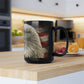 Blad Eagle with American Flag - Black 15 oz Blck Coffee Mug