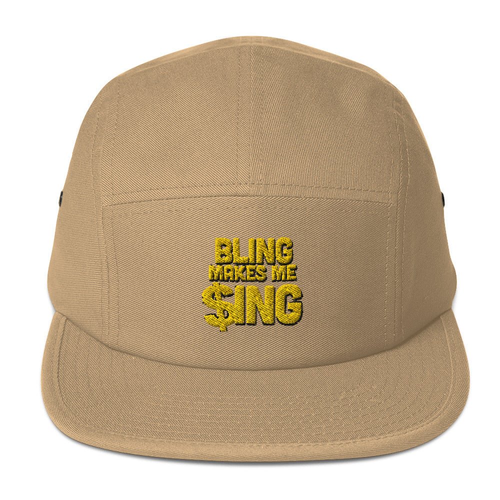 Bling makes me Sing Five Panel Yupoong 7005 Flat Brimmed Cool Cap Hollywood