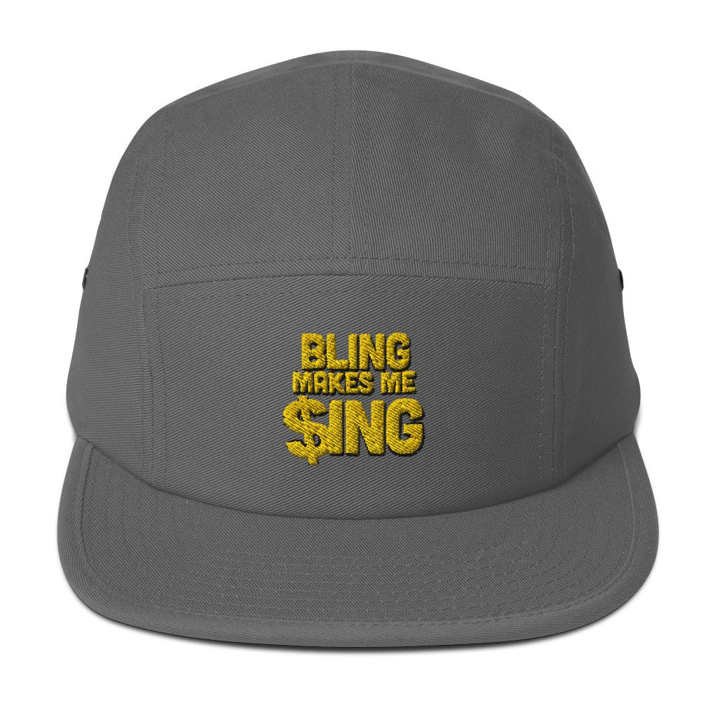 Bling makes me Sing Five Panel Yupoong 7005 Flat Brimmed Cool Cap Hollywood