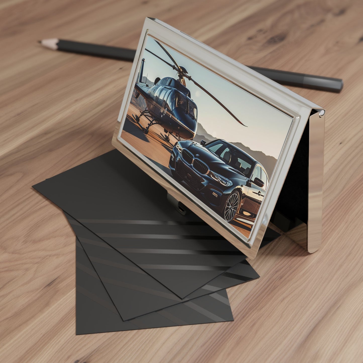 BMW at Helicopter Hanger Business Card Holder