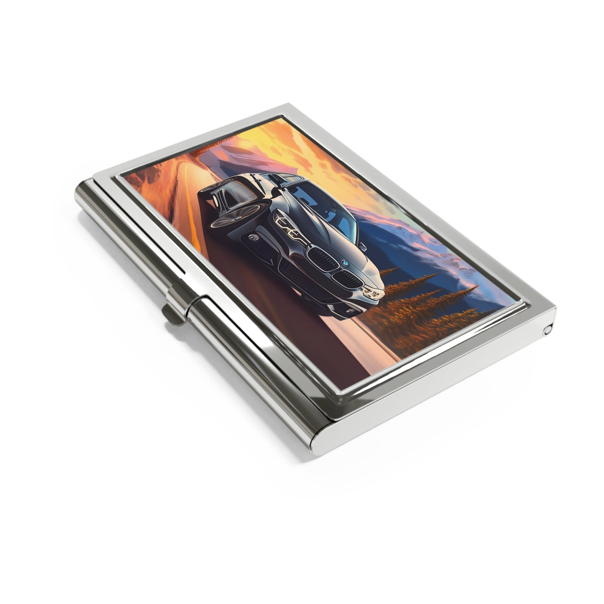 BMW on Mountain Road Business Card Holder