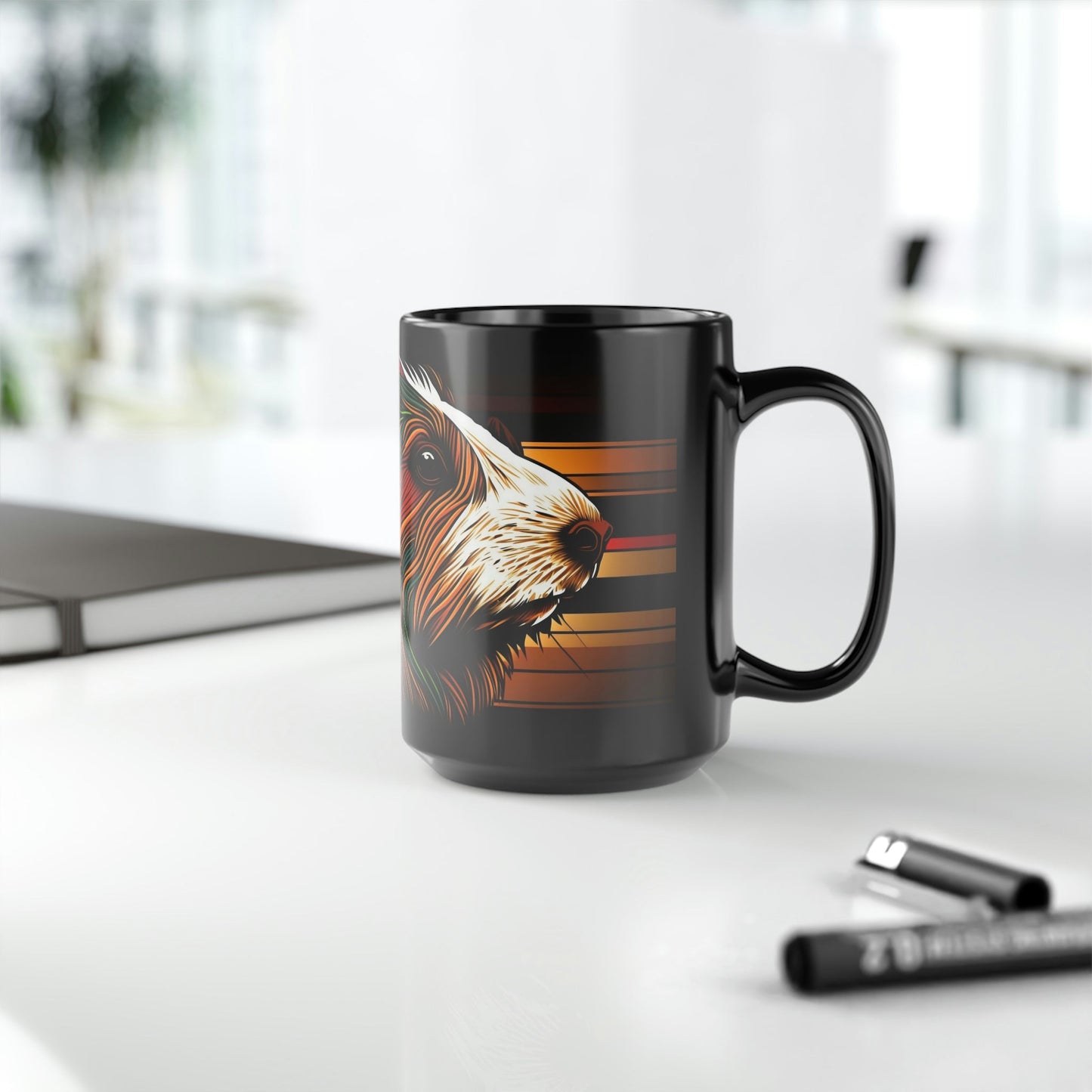 Bohemian Boho Modern Guinea Pig 15 oz Coffee Mug