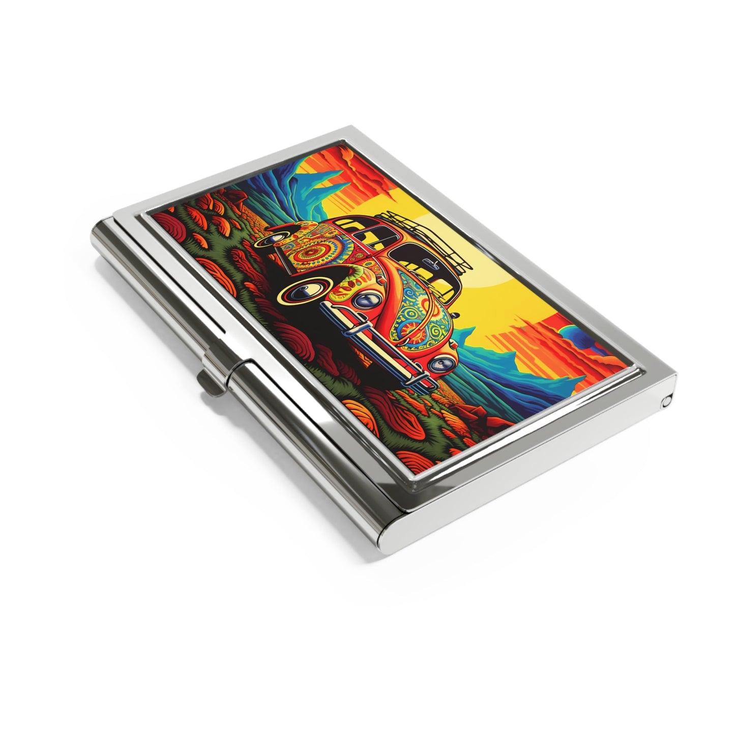 BOHO 60's 70's Psychedelic Hippy VW Bug - Volkswagen Beetle - Business Card Holder