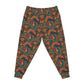 BOHO Art Nouveau Floral Pattern Athletic Joggers