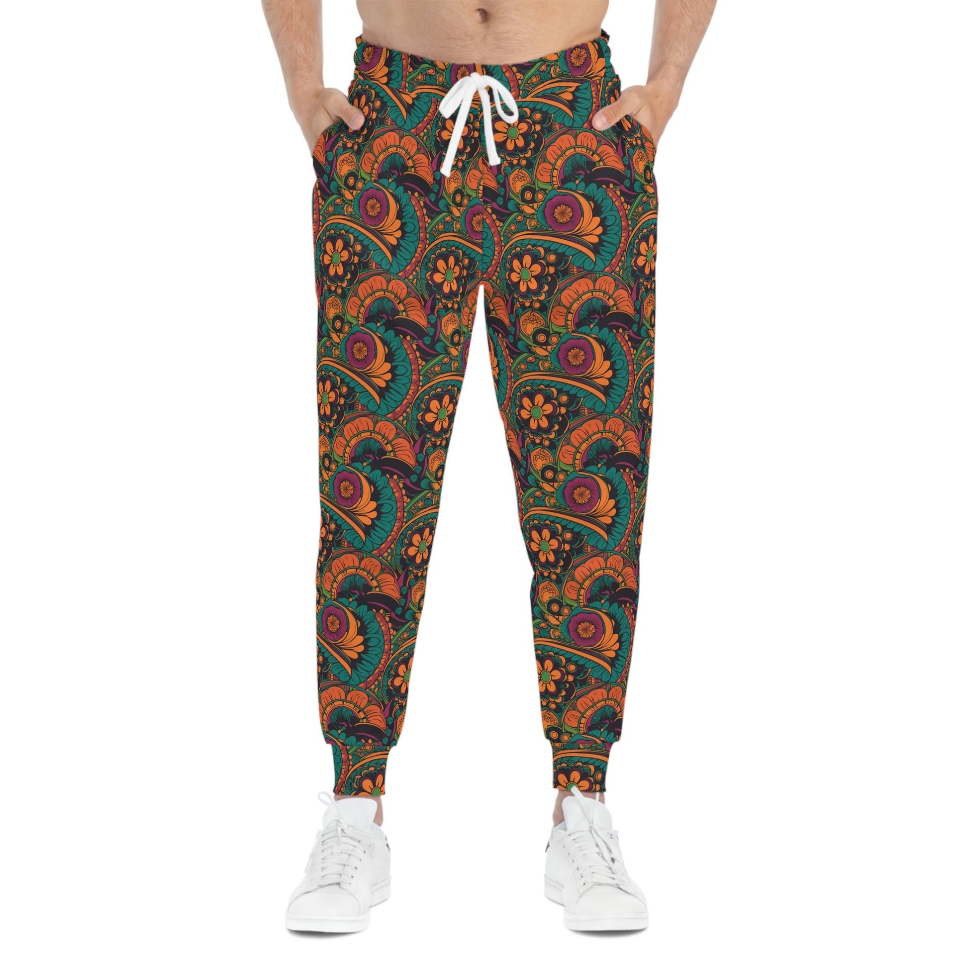 BOHO Art Nouveau Floral Pattern Athletic Joggers