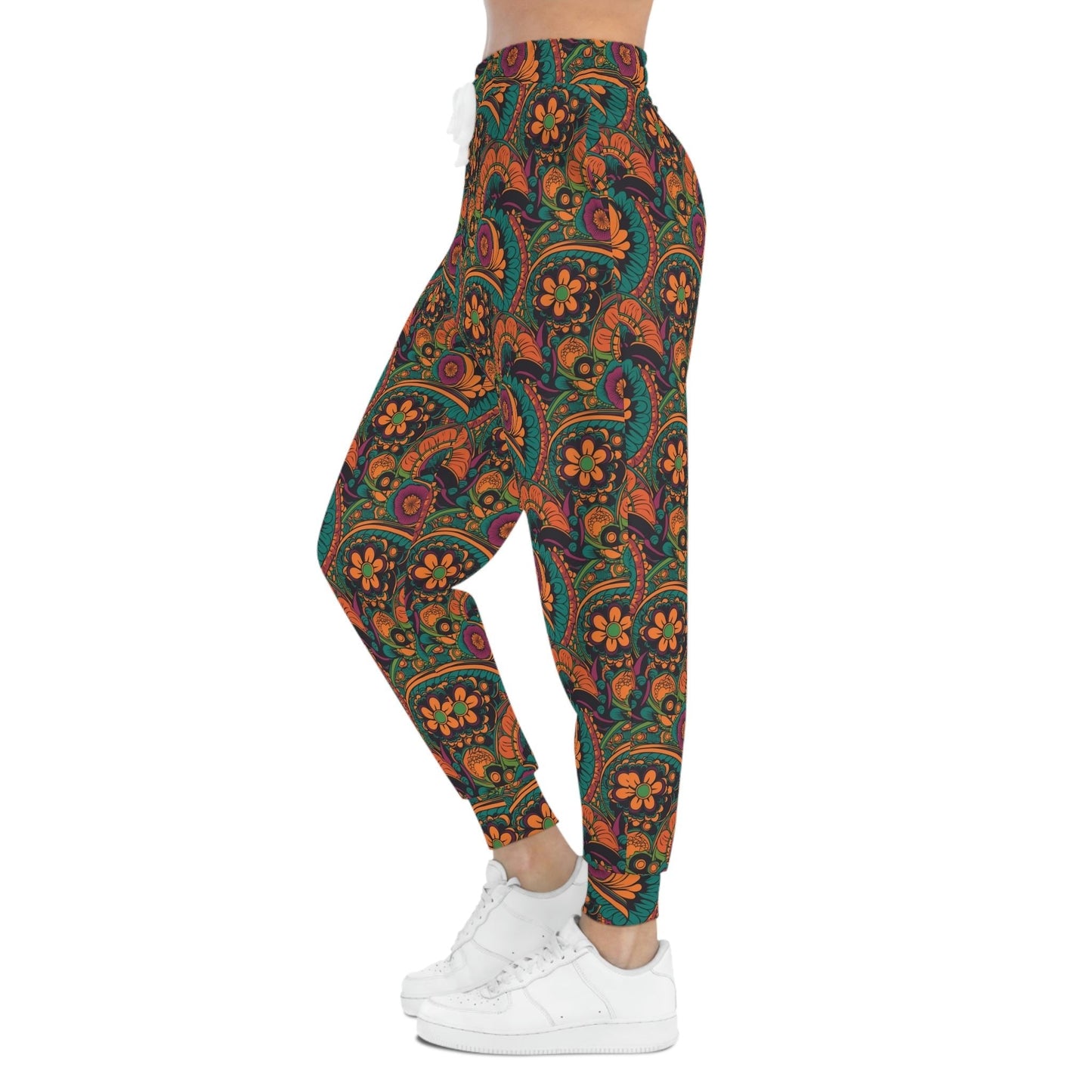 BOHO Art Nouveau Floral Pattern Athletic Joggers