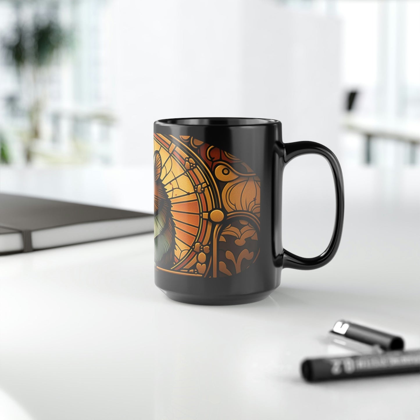 Boho Art Nouveau Hamster 15 oz Coffee Mug Gift for Hamster Lovers