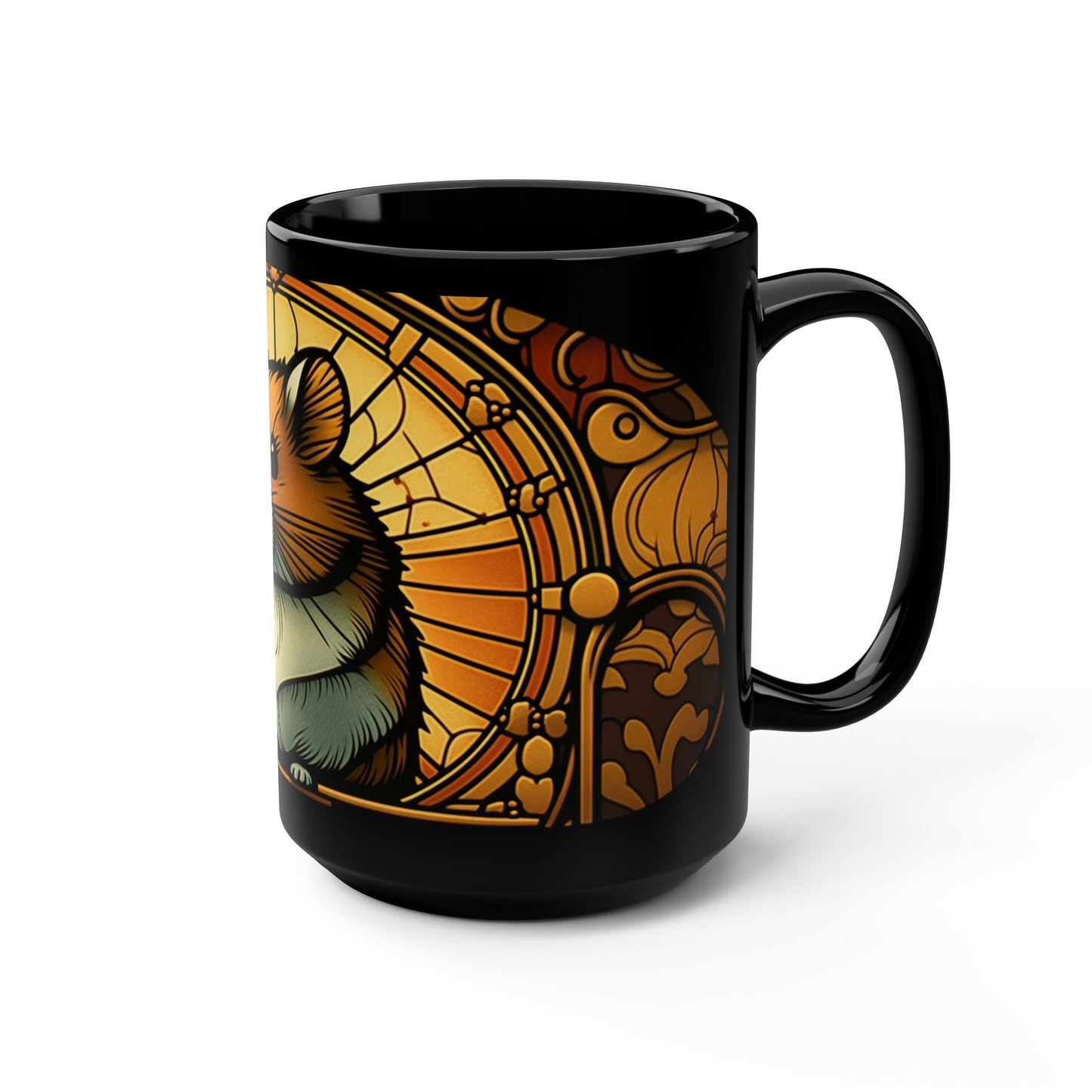 Boho Art Nouveau Hamster 15 oz Coffee Mug Gift for Hamster Lovers