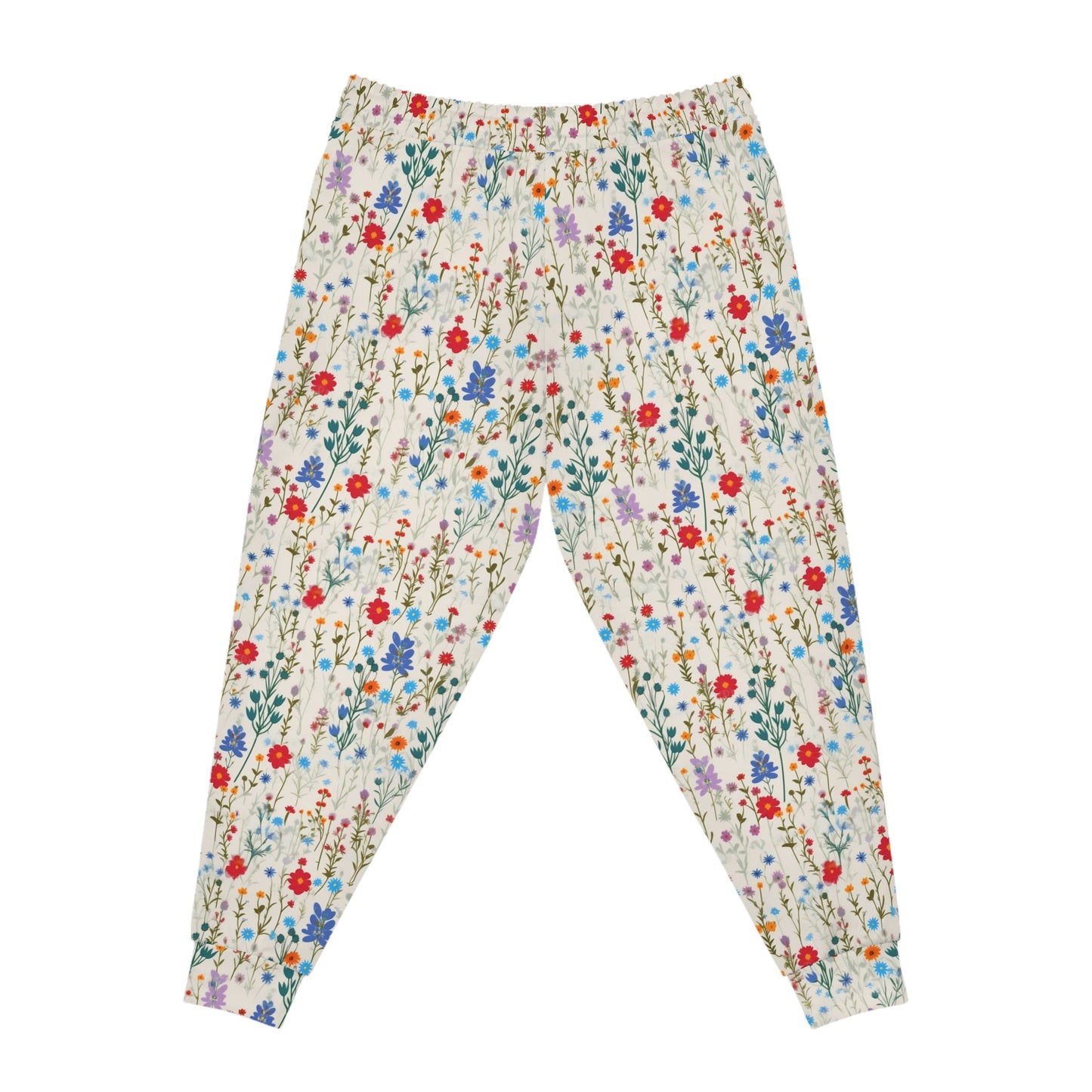 BOHO Botanical Pressed Wildflowers Pattern Athletic Joggers