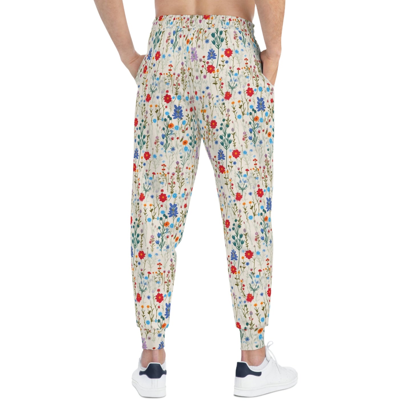 BOHO Botanical Pressed Wildflowers Pattern Athletic Joggers