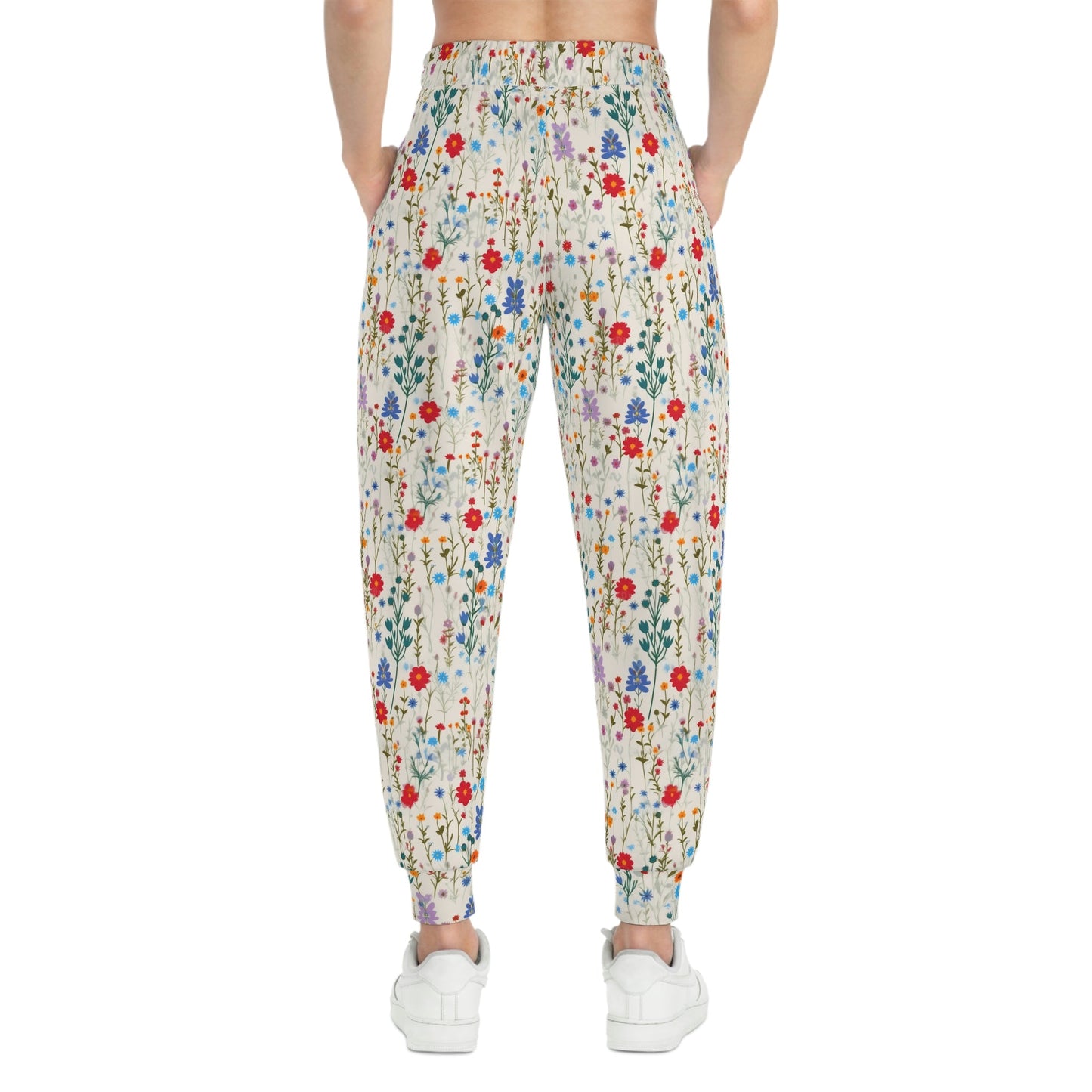 BOHO Botanical Pressed Wildflowers Pattern Athletic Joggers