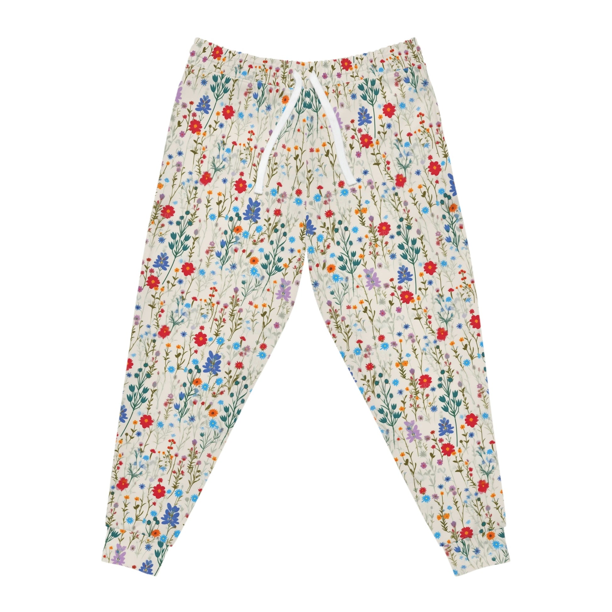 BOHO Botanical Pressed Wildflowers Pattern Athletic Joggers