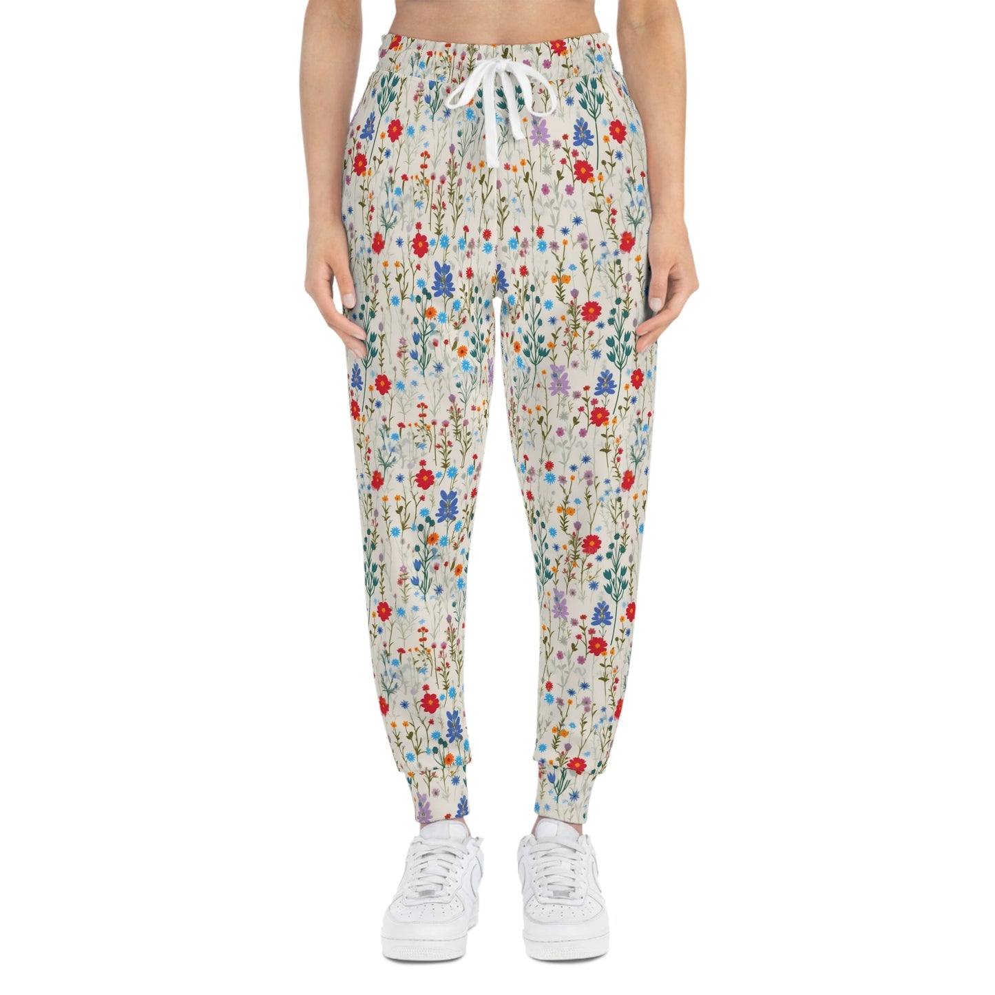 BOHO Botanical Pressed Wildflowers Pattern Athletic Joggers