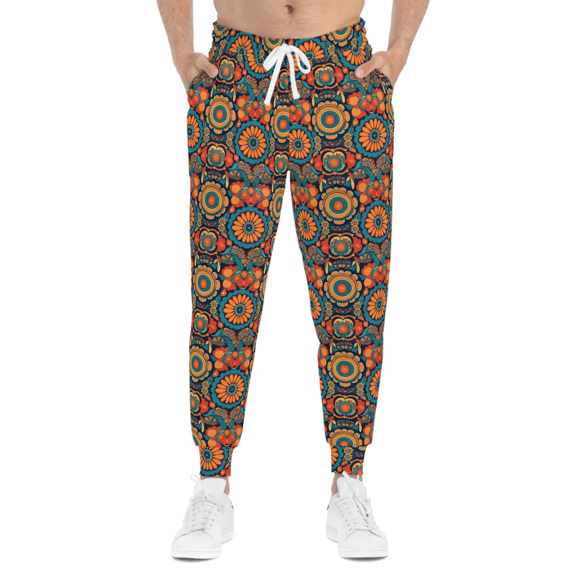 BOHO Hippy Abstract Floral Pattern Athletic Joggers