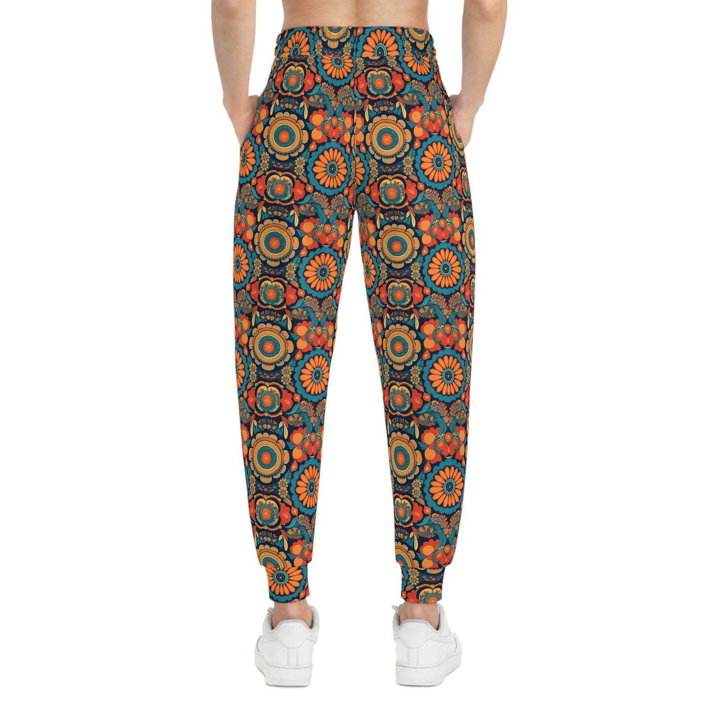 BOHO Hippy Abstract Floral Pattern Athletic Joggers