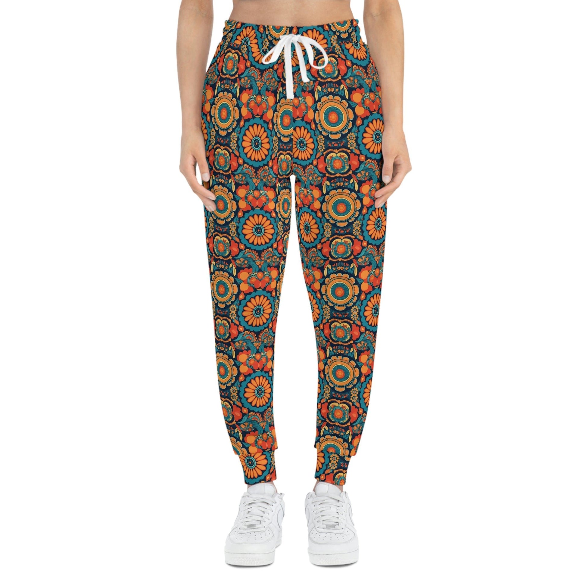 BOHO Hippy Abstract Floral Pattern Athletic Joggers