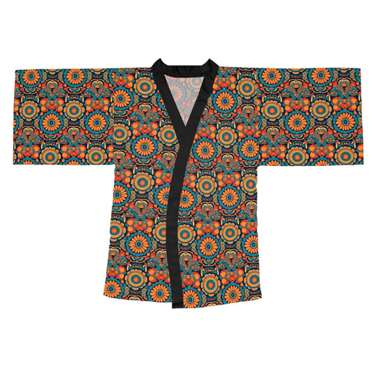 BOHO Hippy Floral Long Sleeve Kimono Robe - Perfect Gift for the Botanical Cottagecore Aesthetic Nature Lover