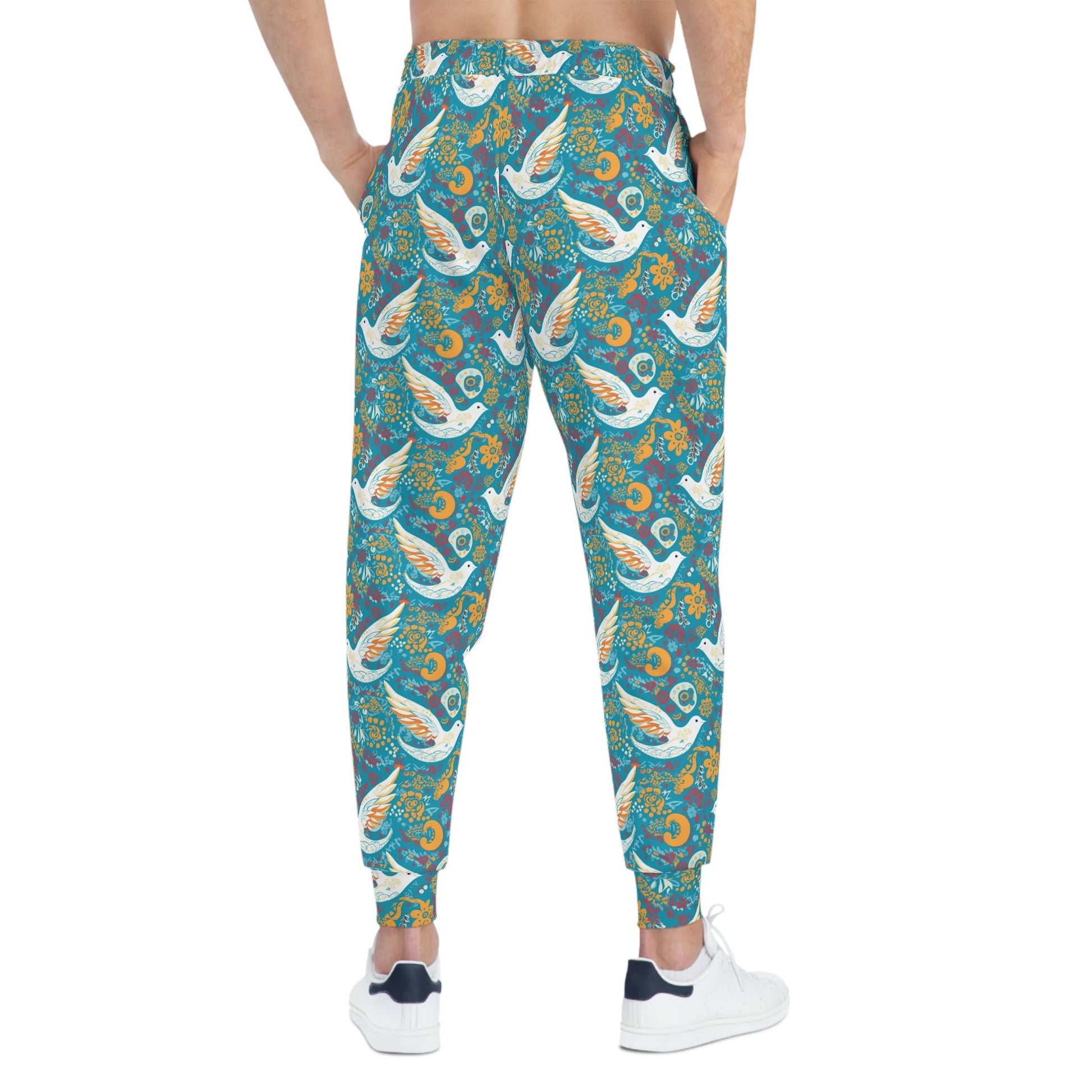 BOHO Hippy Peace Doves Pattern Athletic Joggers