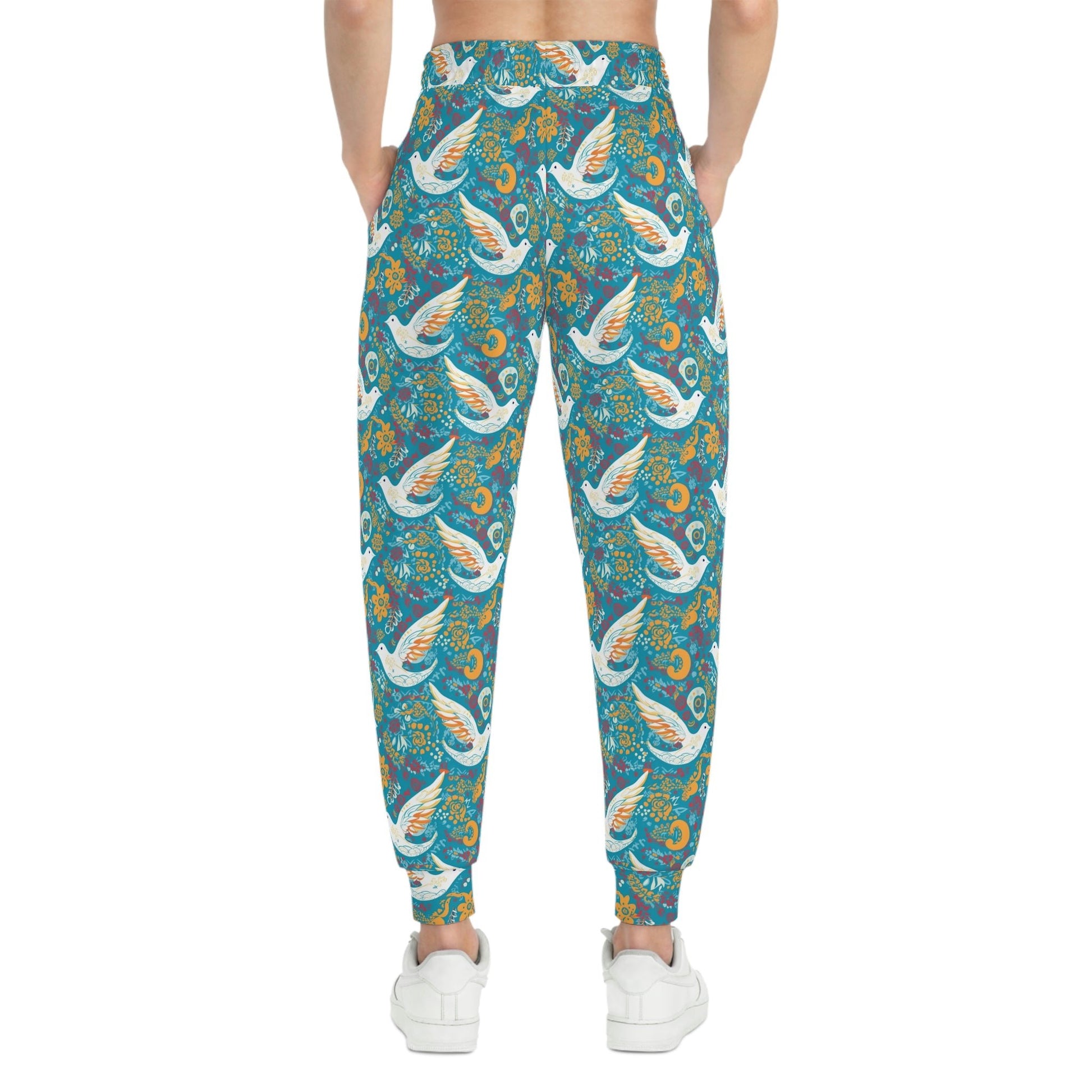 BOHO Hippy Peace Doves Pattern Athletic Joggers