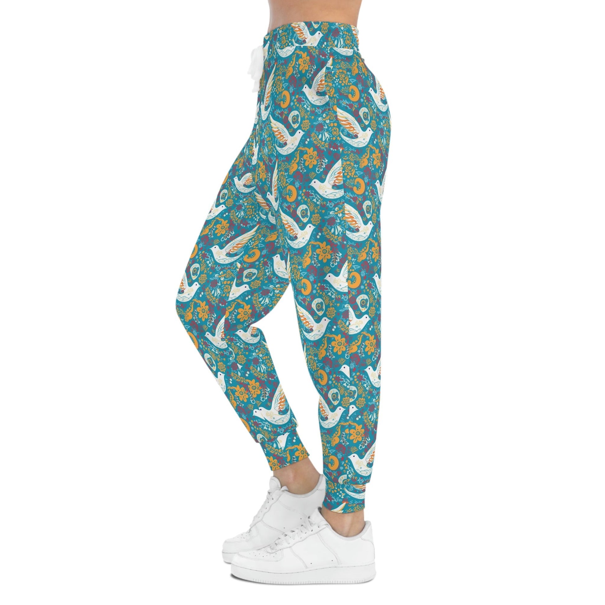 BOHO Hippy Peace Doves Pattern Athletic Joggers