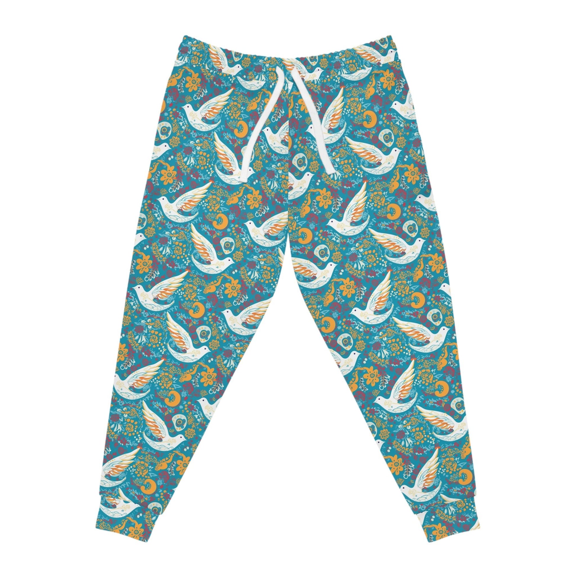 BOHO Hippy Peace Doves Pattern Athletic Joggers