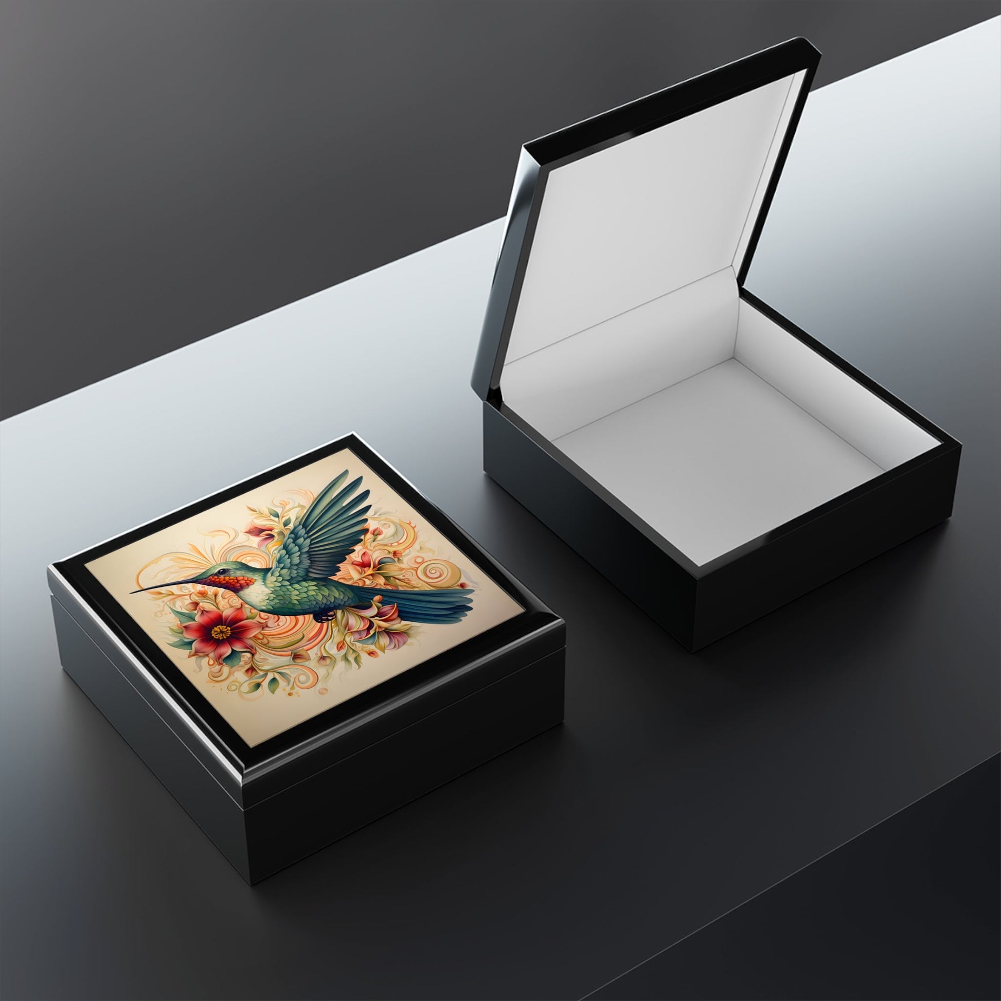 BOHO Hummingbird Artwork Gift and Jewelry Box