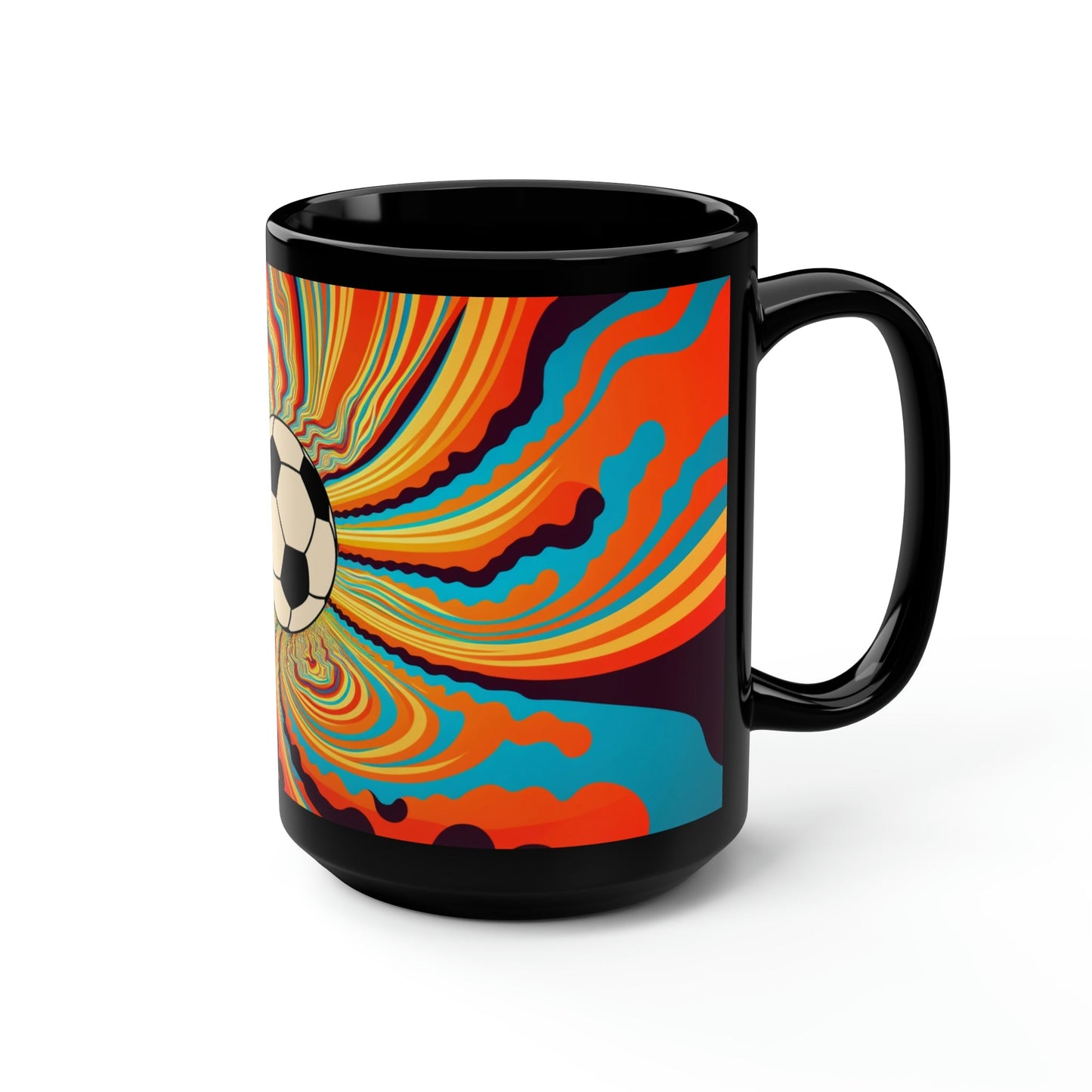 Boho Modern Psychedelic Soccer Player 15 oz Coffee Mug Gift