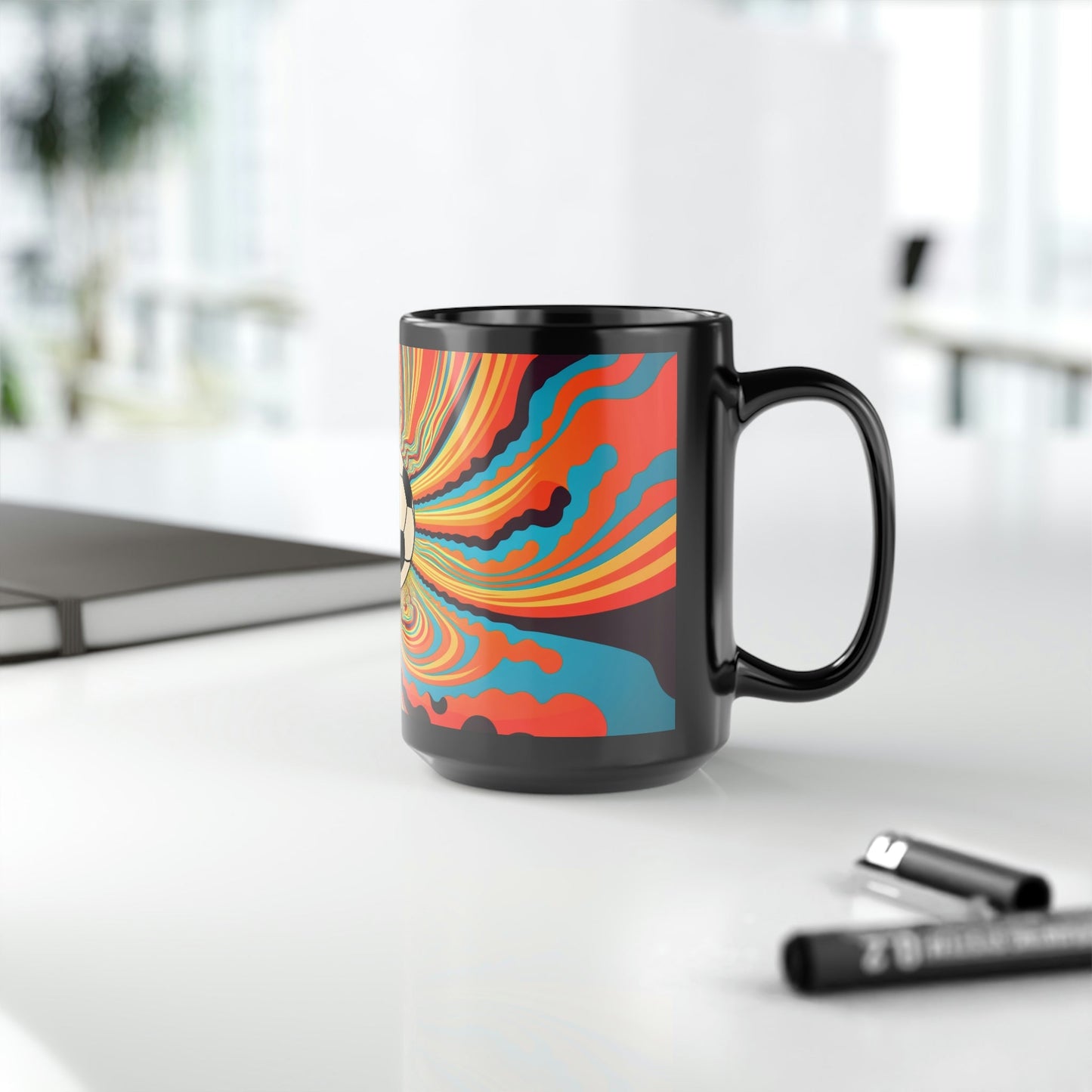 Boho Modern Psychedelic Soccer Player 15 oz Coffee Mug Gift