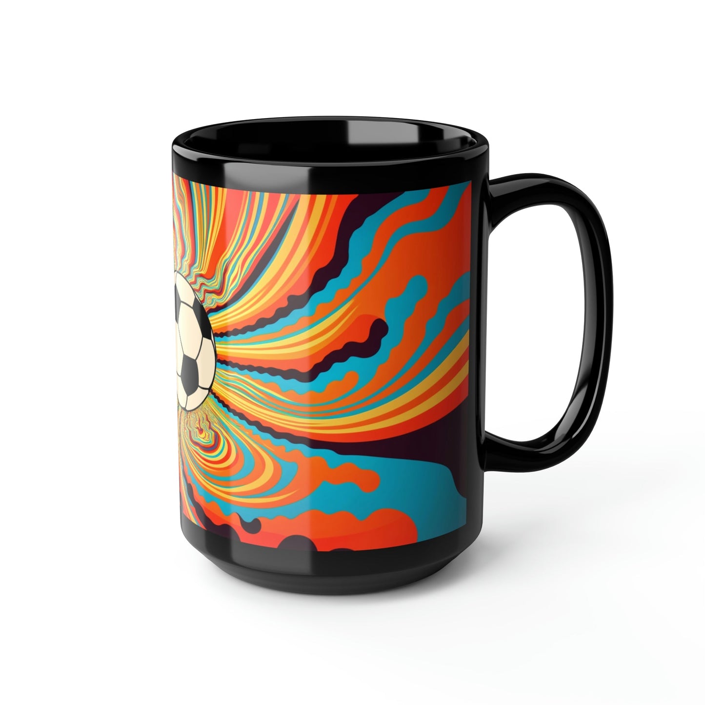 Boho Modern Psychedelic Soccer Player 15 oz Coffee Mug Gift