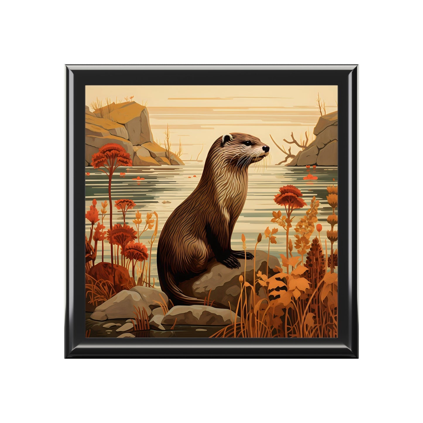 BOHO Otter Art Print Gift and Jewelry Box