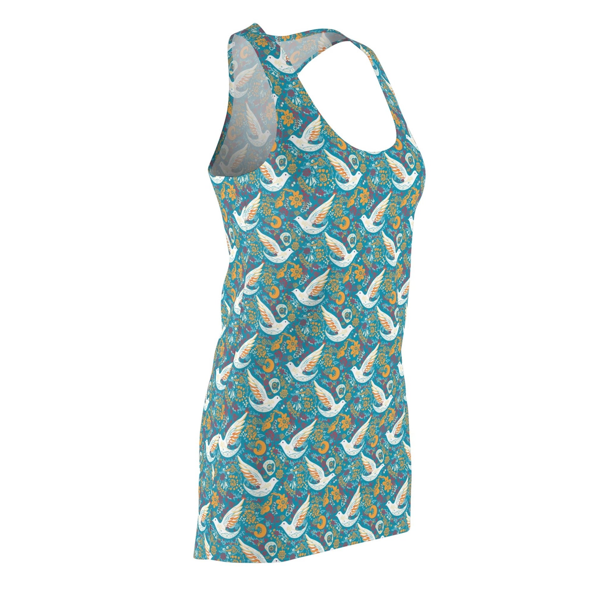 BOHO Peace Dove Pattern Floral Women's Racerback Dress