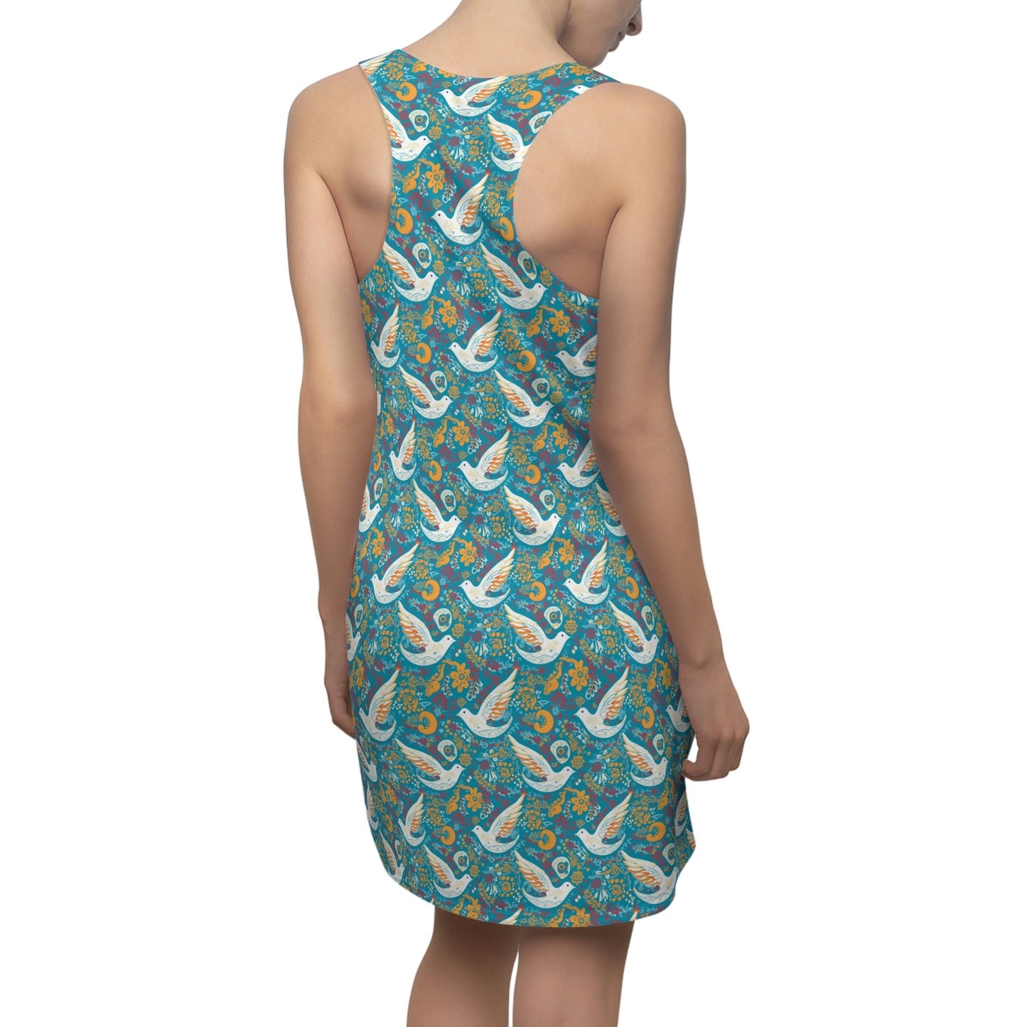 BOHO Peace Dove Pattern Floral Women's Racerback Dress