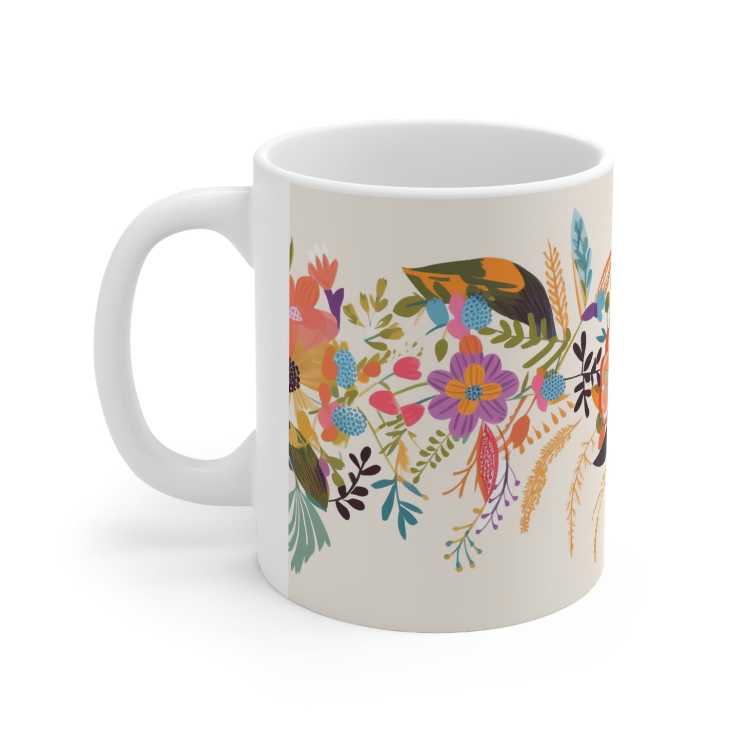 Boho Pressed Flowers Coffee Mug | Perfect Gift for the Gardner