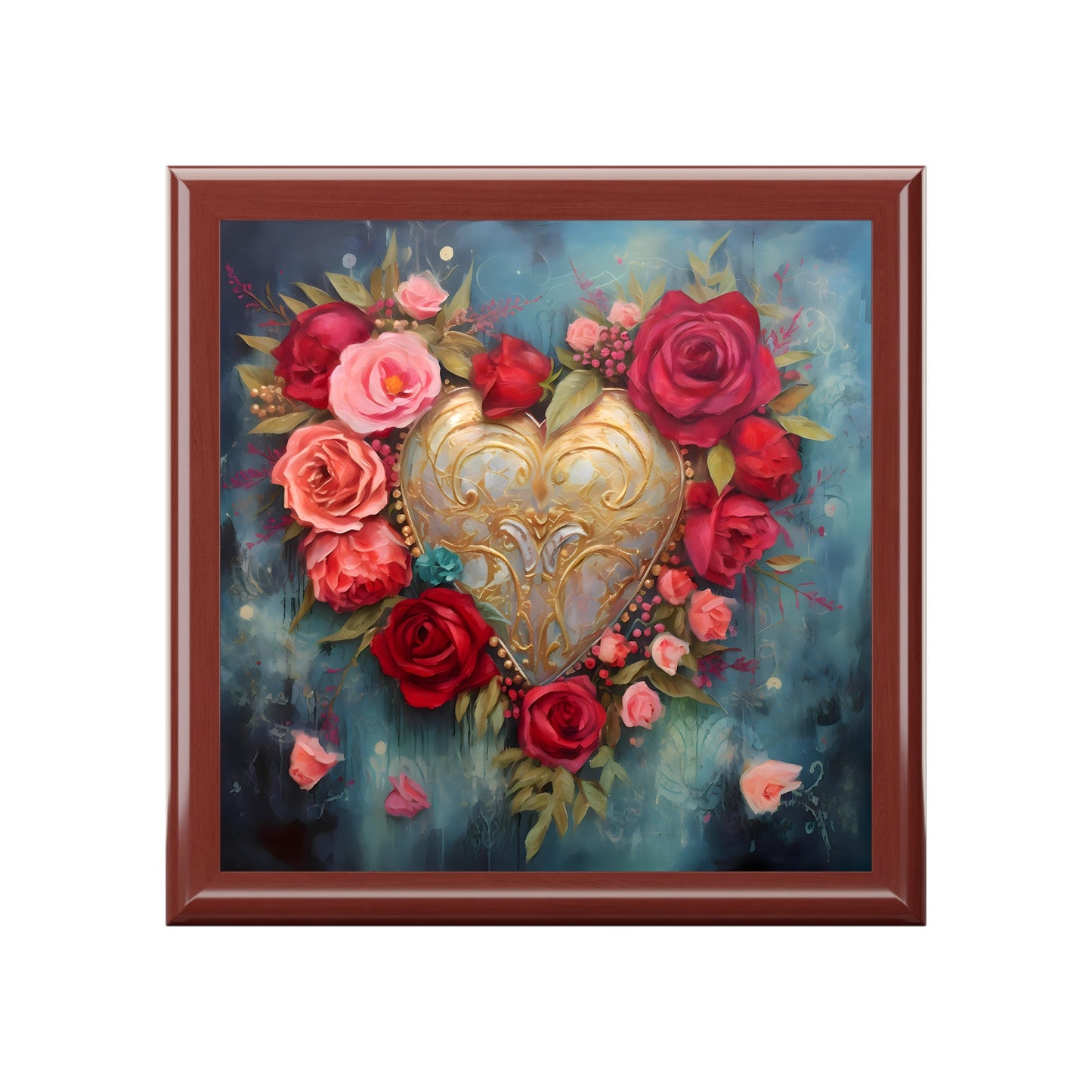 BOHO Style Heart and Roses Gift Jewelry Box