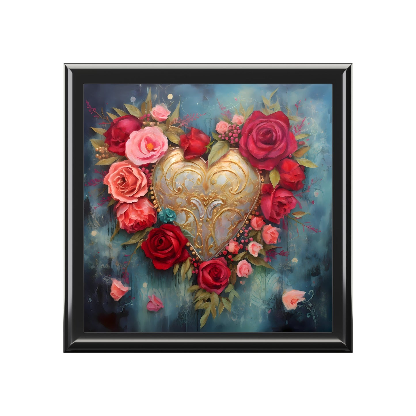 BOHO Style Heart and Roses Gift Jewelry Box