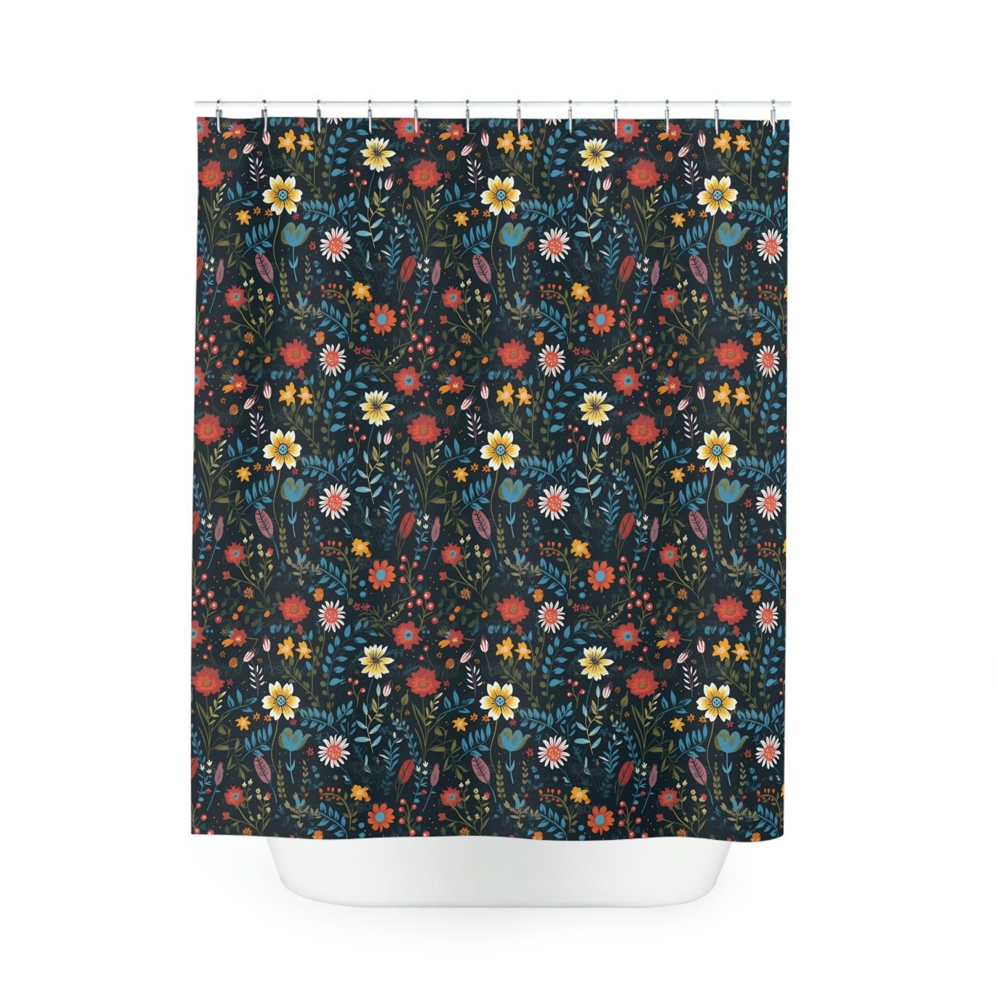 BOHO Wildflower Floral Polyester Shower Curtain