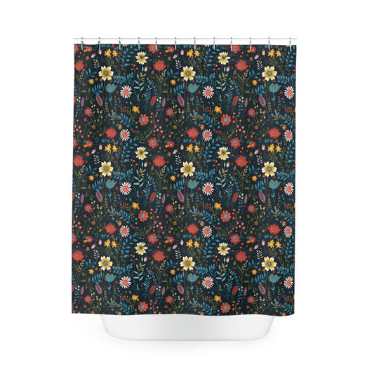 BOHO Wildflower Floral Polyester Shower Curtain