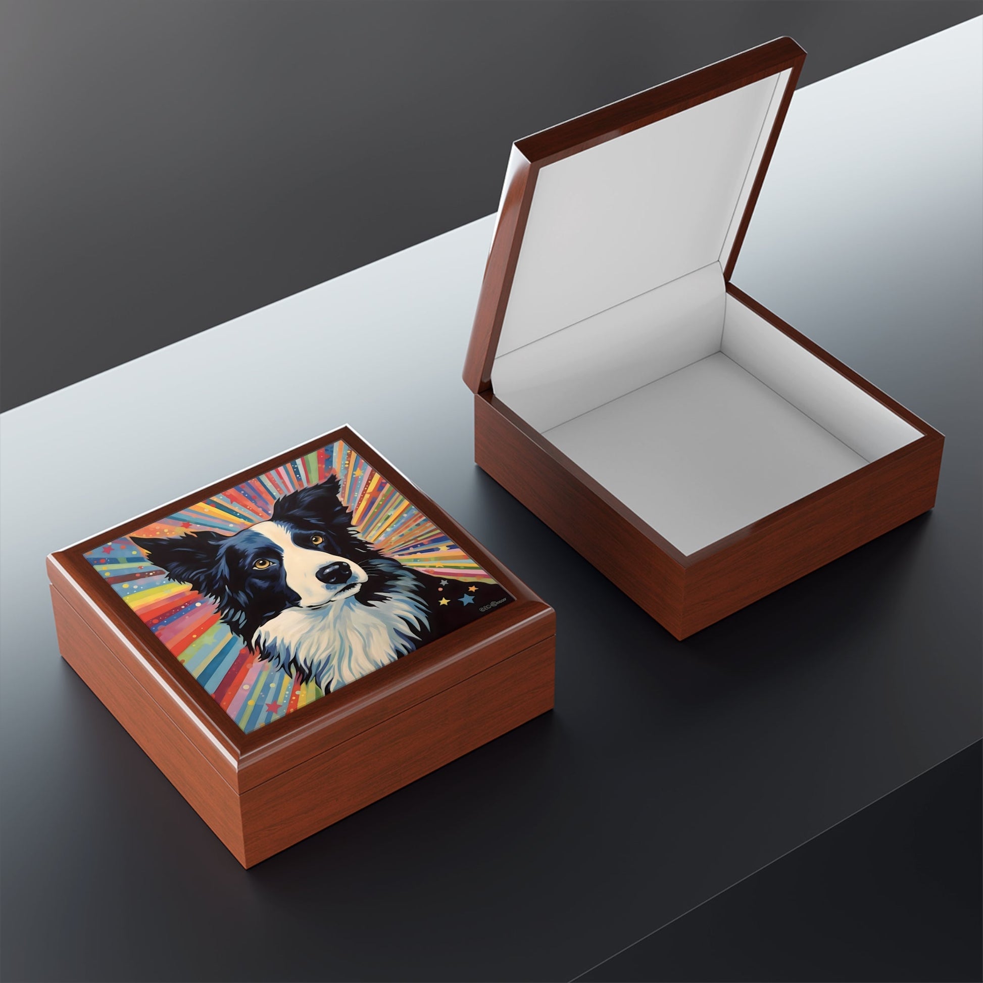 Border Collie Jewelry Keepsake Box