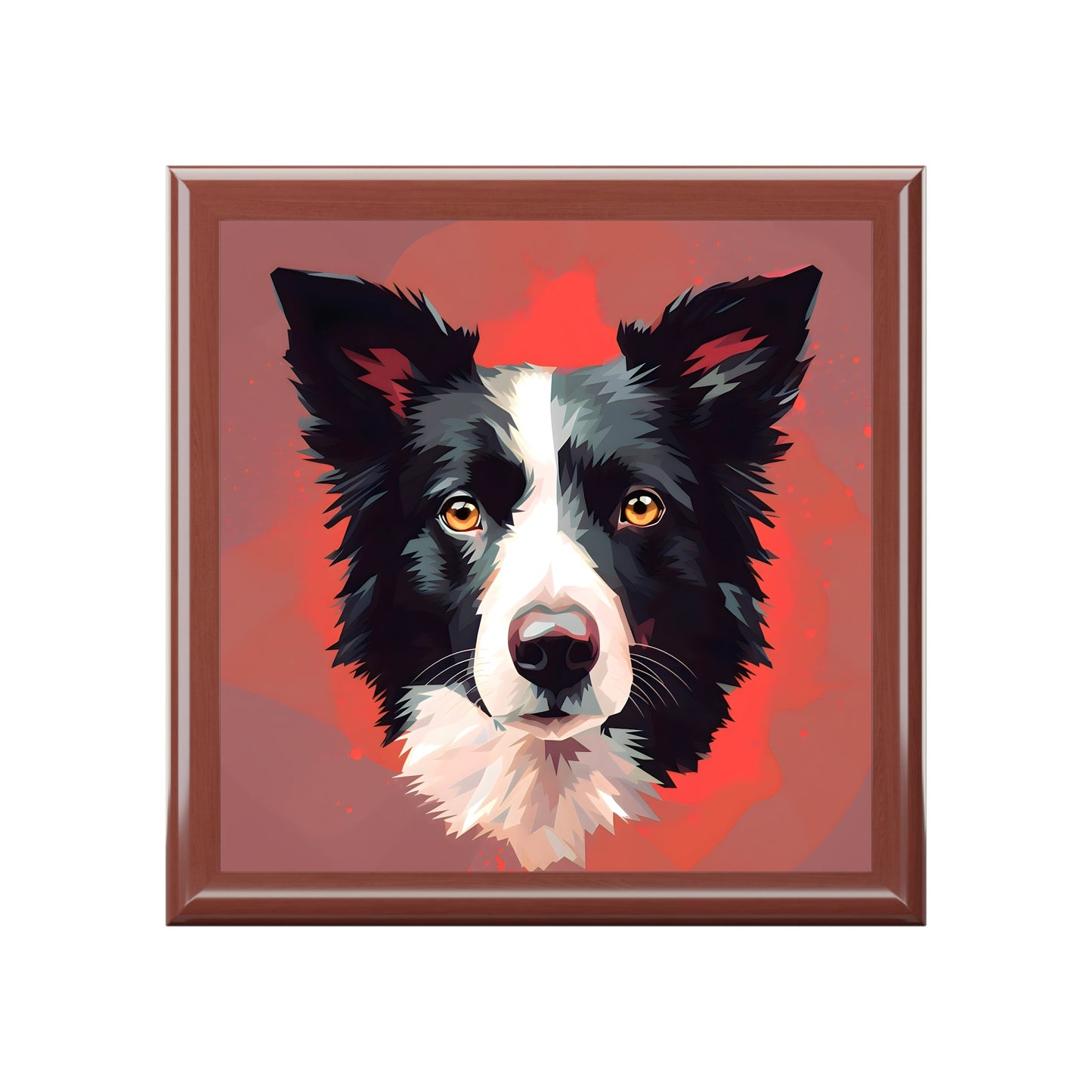 Border Collie Portrait Jewelry Keepsake Box