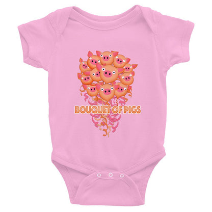 Bouquet of Pigs Infant Bodysuit Onesie present unique gift pig lover hog swine cute adorable fun unique precious