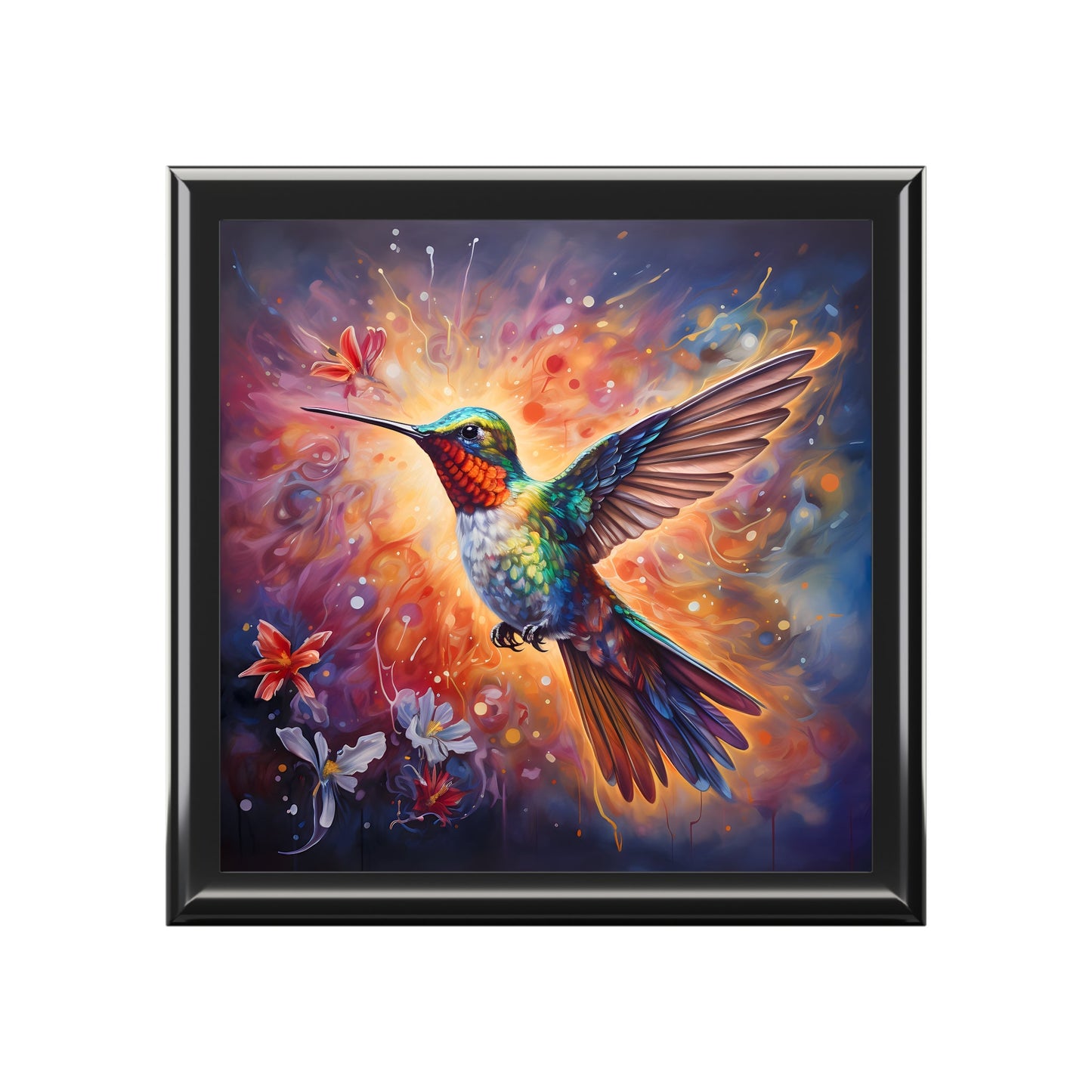 Bright Beautiful Hummingbird Artwork Gift and Jewelry Box