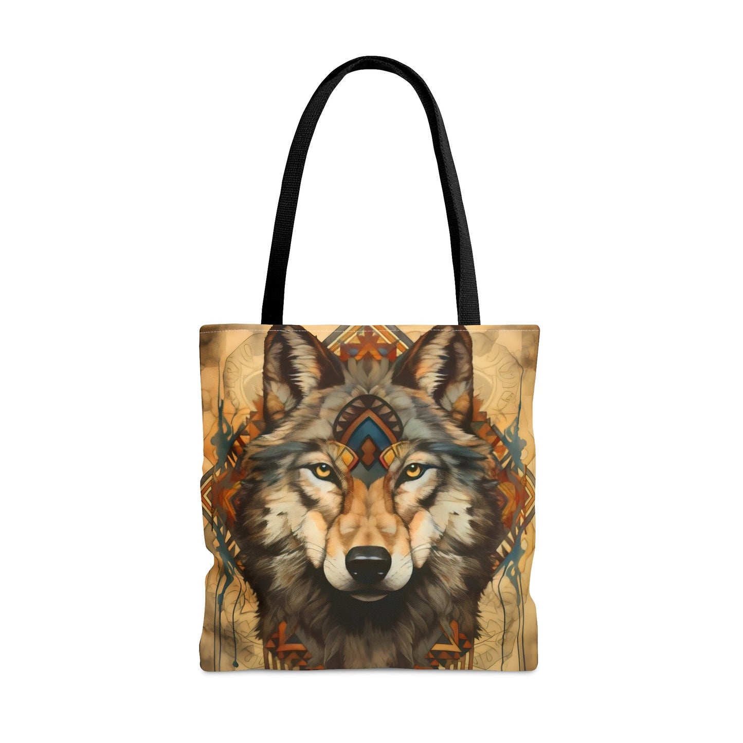 Buckskin Wolf Mandala Tote Bag