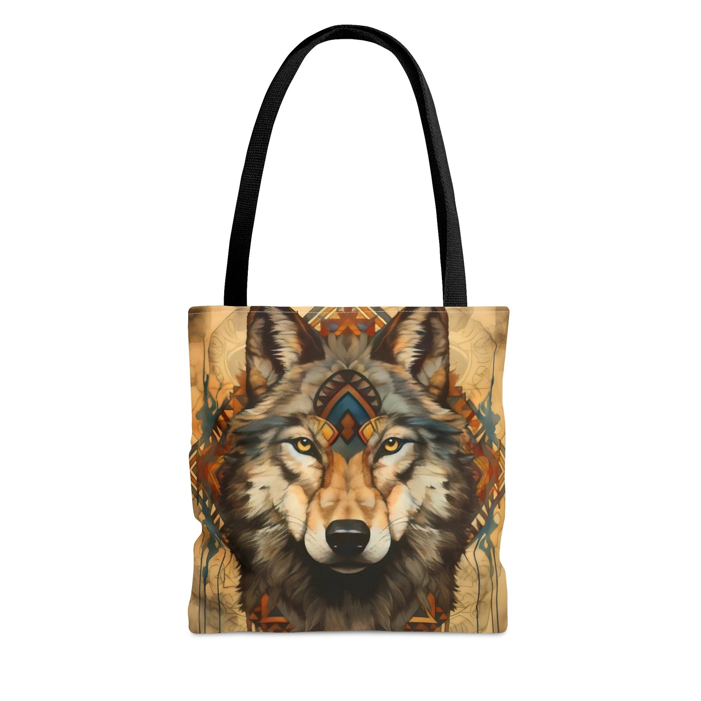 Buckskin Wolf Mandala Tote Bag