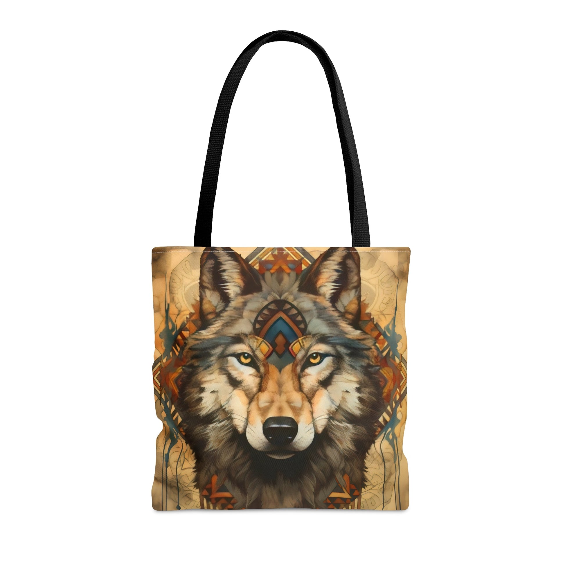 Buckskin Wolf Mandala Tote Bag