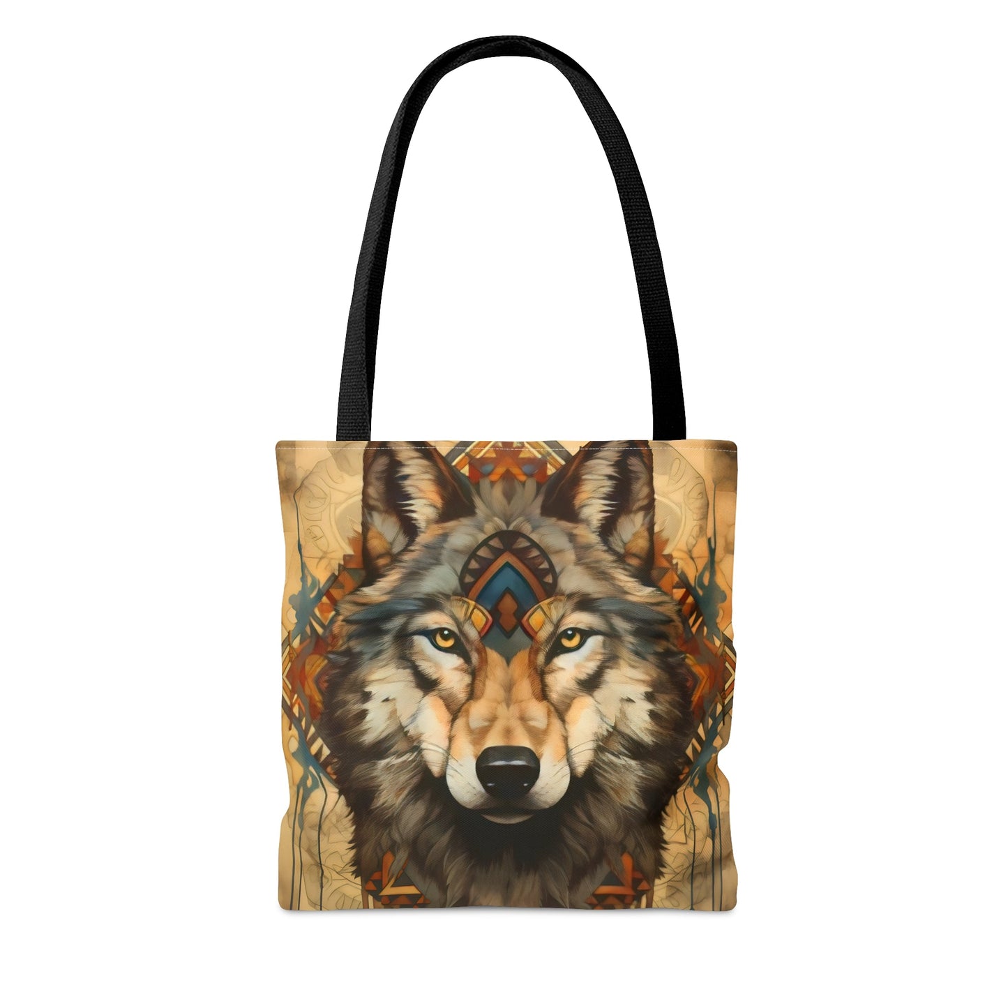 Buckskin Wolf Mandala Tote Bag