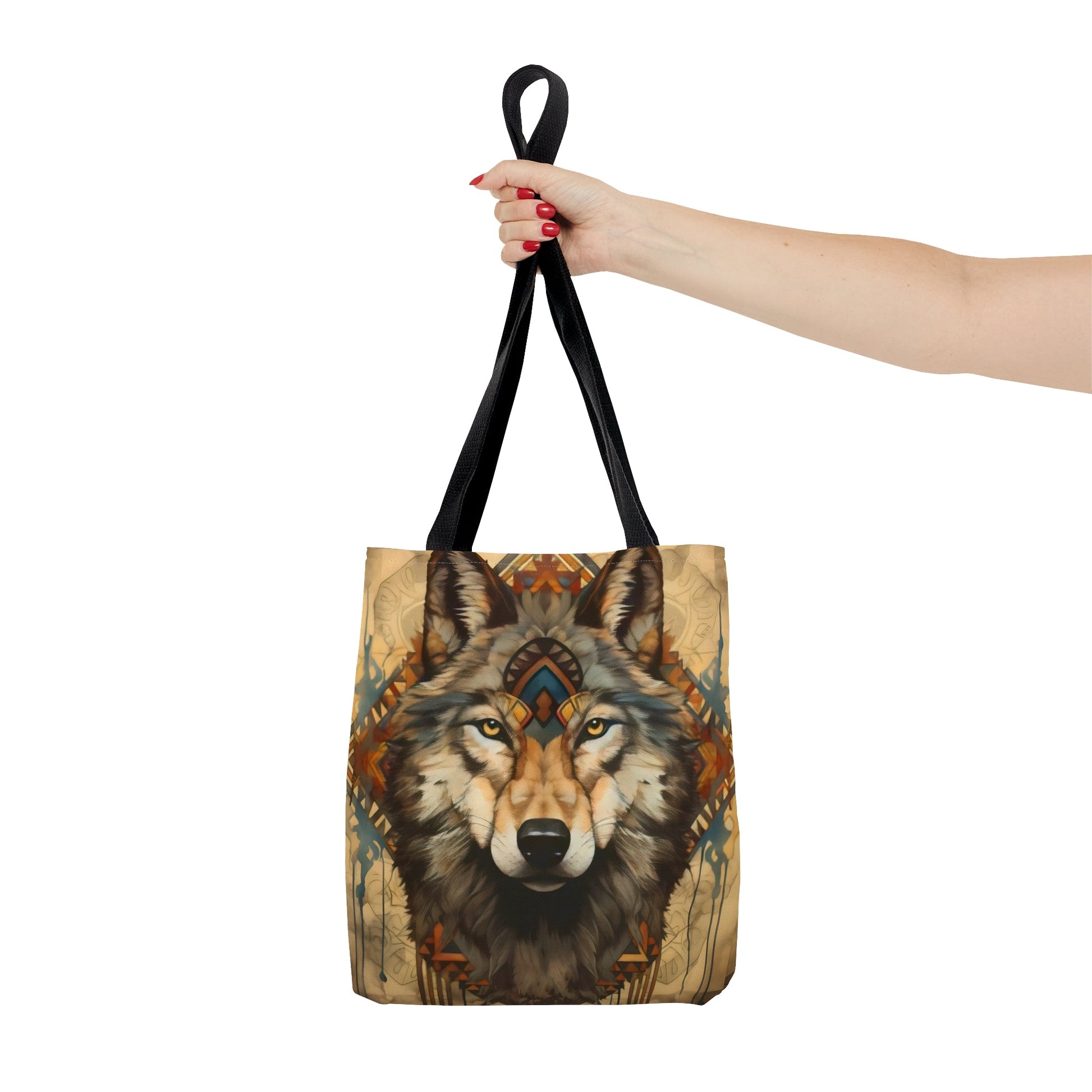 Buckskin Wolf Mandala Tote Bag