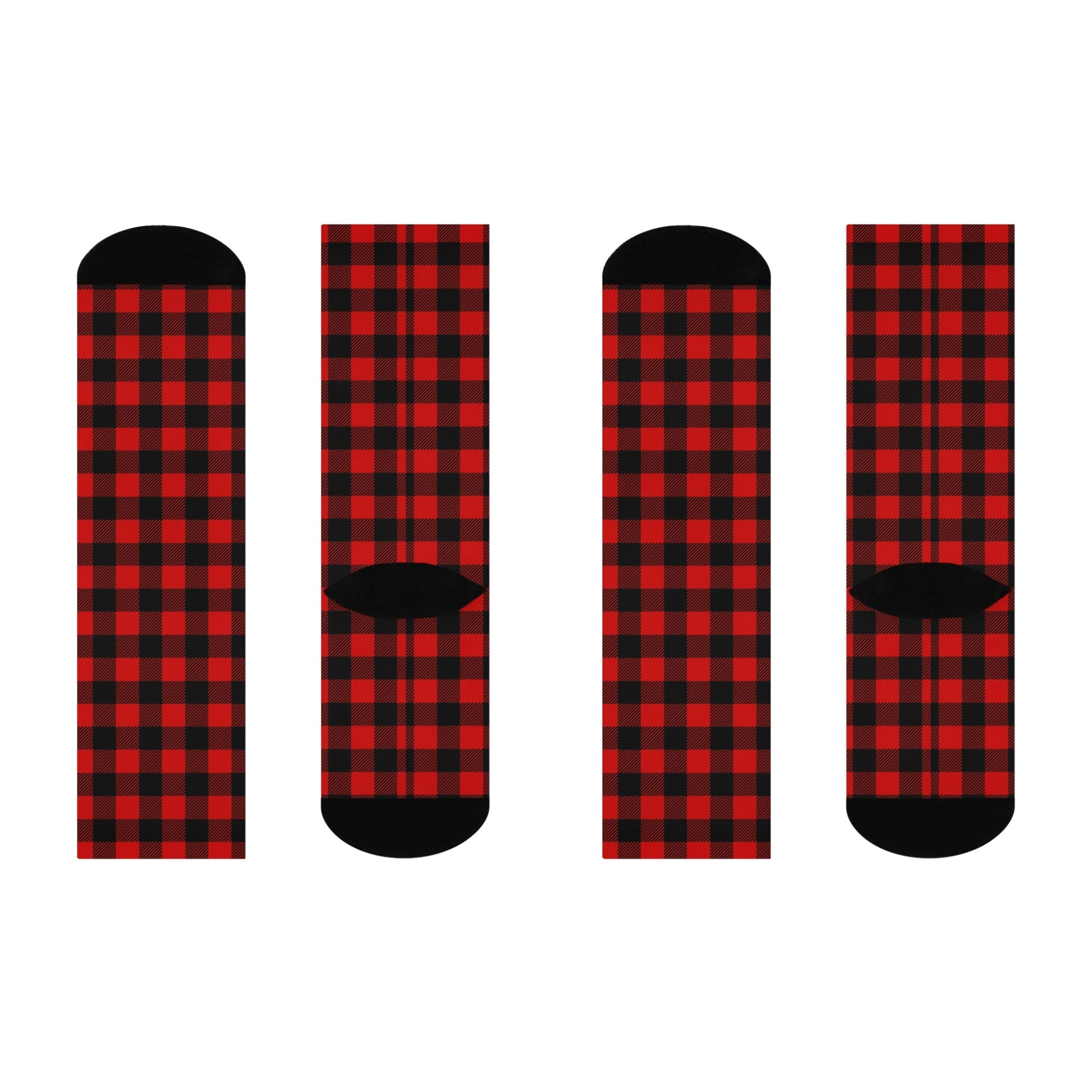 Buffalo Plaid Design Cushioned Crew Socks