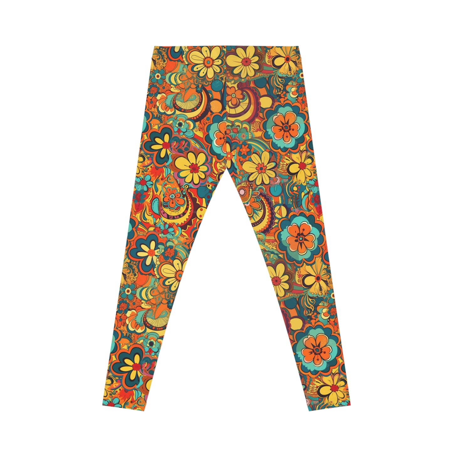 New! BOHO Hippy Floral Design Women's Casual Leggings - Cottagecore Vintage Retro Print