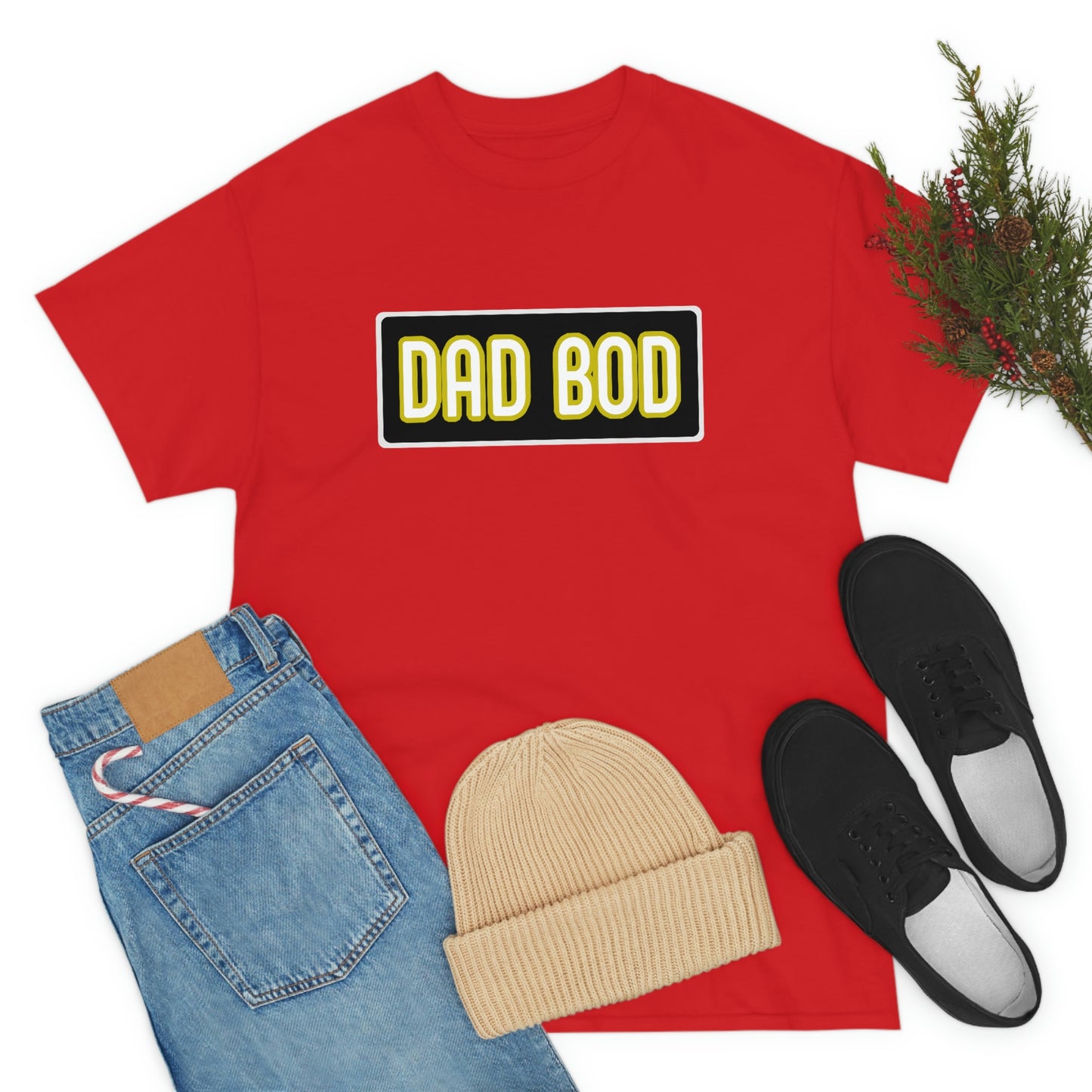 Dad Bod Unisex Heavy Cotton Tee Father Daddy Body Joke fun funny Present Gift