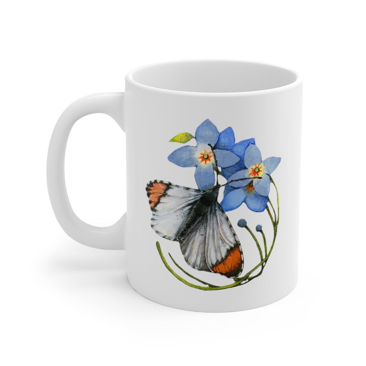 Cabbage Butterfly and Wild Rose Mug 11oz